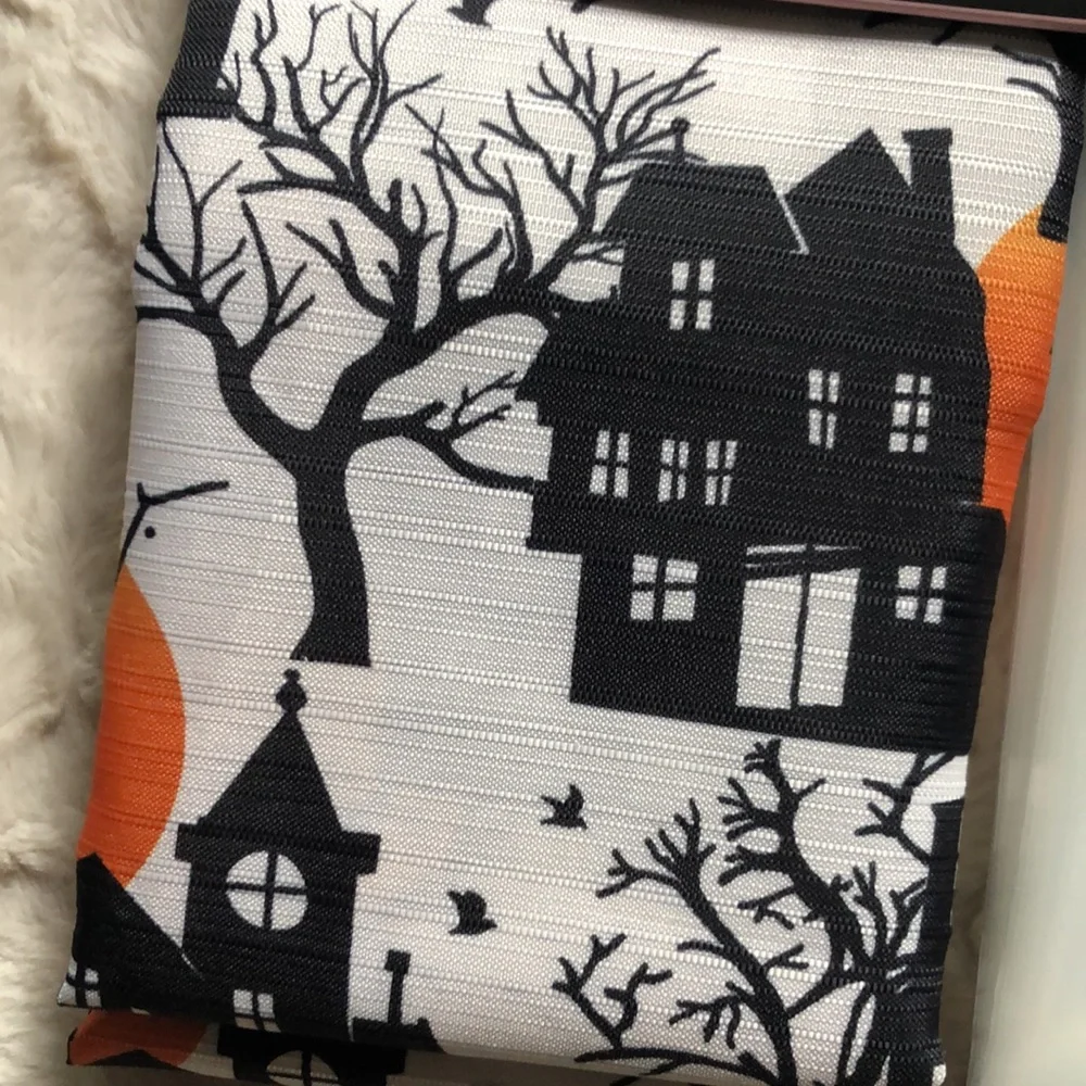 Betsey Johnson Halloween Haunted Houses Shower Curtain Set